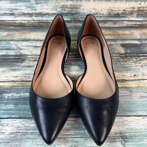 Marc Fisher Sunny 5 D'Orsay Flats Womens 6 Black Leather Pointed Toe Loafer Shoe